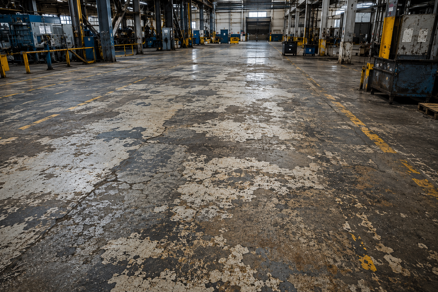 Worn industrial surface